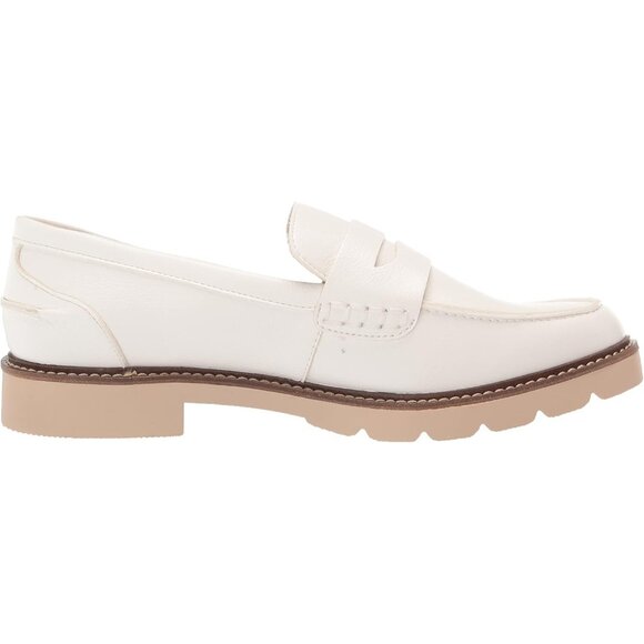 Anne Klein Womens White Rubber Low Chunky Heel Rounded Toe Emmylou Loafer Flat - Picture 6 of 9